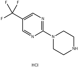 2-哌嗪-1-基-5-(三氟甲基)嘧啶二盐酸盐 结构式