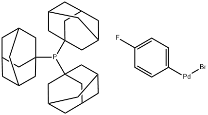 Bromo(4-fluorophenyl)[tris(tricyclo[3.3.1.13,7]dec-1-yl)phosphine]palladium 结构式