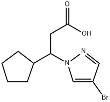 3-(4-溴-1H-吡唑-1-基)-3-环戊基丙酸 结构式
