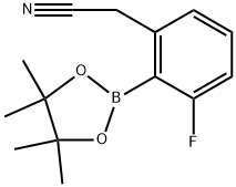 2-(3-氟-2-(4,4,5,5-四甲基-1,3,2-二氧杂硼烷-2-基)苯基)乙腈 结构式