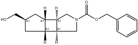 REL-((3AR,3BS,5S,6AR,6BS)-苄基5-(羟甲基)八氢环戊[3,4]环[1,2-C]吡咯-2(3BH)-羧酸盐) 结构式