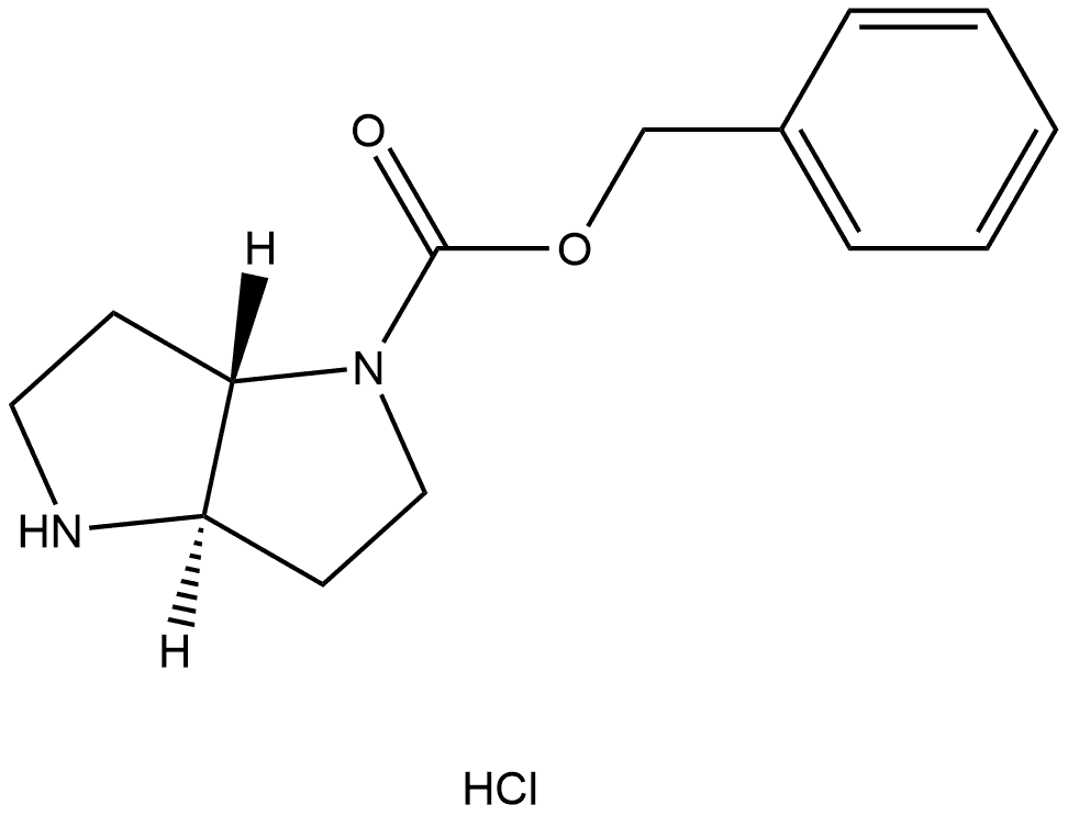 (3AR,6AS)-苯甲基六氢吡咯并[3,2-B]吡咯-1(2H)-甲酸基酯盐酸 结构式