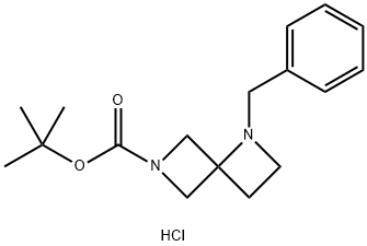 叔-丁基 1-苯甲基-1,6-二氮杂螺[3.3]庚烷-6-甲酸基酯盐酸 结构式