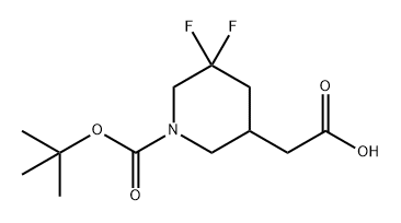 2-(1-(叔-丁氧羰基)-5,5-二氟哌啶-3-基)乙酸 结构式