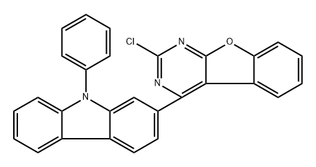 2-Chloro-4-(9-phenyl-9H-carbazol-2-yl)benzofuro[2,3-d]pyrimidine 结构式