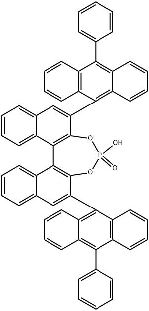 (S)-3,3'-双(10-苯基-9-蒽基)-1,1'-联萘-2,2'-二基磷酸氢酯(请以英文为准,中文仅做参考) 结构式