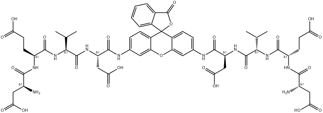 (H-ASP-GLU-VAL-ASP)2-RHODAMINE 110 结构式