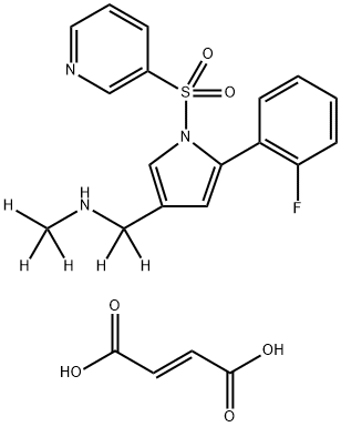 1H-Pyrrole-3-methan-α,α-d2-amine, 5-(2-fluorophenyl)-N-(methyl-d3)-1-(3-pyridinylsulfonyl)-, (2E)-2-butenedioate (1:1) 结构式