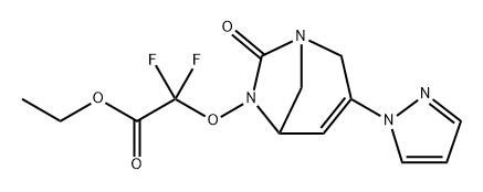 ethyl difluoro(7-oxo-3-pyrazol-1-yl-1,6-diazabicyclo[3.2.1]oct-3-en-6-yloxy)acetate 结构式