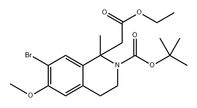 tert-butyl 7-bromo-1-(2-ethoxy-2-oxoethyl)-6-methoxy-1-methyl-3,4-dihydroisoquinoline-2(1H)-carboxylate 结构式