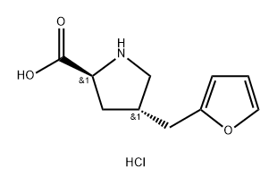 (2S,4S)-4-(furan-2-ylmethyl)pyrrolidine-2-carboxylicacid  HCl 结构式