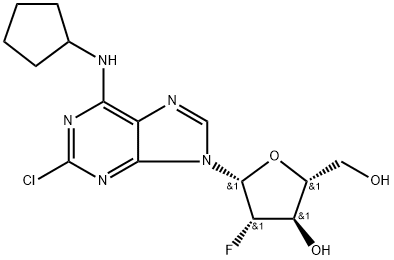 2'-Chloro-N6-cyclopentyl-2'-fluoro-beta-D-arabinoadenosine 结构式