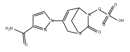 SULFURIC ACID, MONO[3-[3-(AMINOCARBONYL)-1HPYRAZOL-1-YL]-7-OXO-1,6-DIAZABICYCLO[3.2.1]OCT3-EN-6-YL 结构式