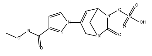 3-[3-[(METHOXYAMINO)CARBONYL]-1H-PYRAZOL-1- YL]-7-OXO-1,6-DIAZABICYCLO[3.2.1]OCT-3-EN-6-YL HYDROGEN 结构式