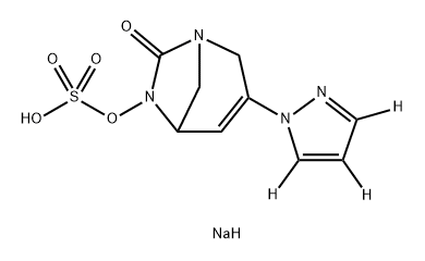 SULFURIC ACID, MONO[7-OXO-3-(1H-PYRAZOL-1-YL3,4,5-D )-1,6-DIAZABICYCLO[3.2.1]OCT-3-EN-6-YL] ESTER, S 结构式