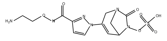 [3-[3-(2-AMINOETHOXYCARBAMOYL)PYRAZOL-1-YL]-7-OXO-1,6-DIAZABICYCLO[3.2.1]OCT-3-EN-6-YL]HYDROGEN SULF 结构式