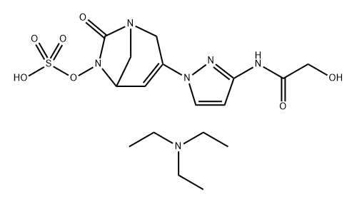 TRIETHYLAMMONIUM [3-[3-[(2-HYDROXYACETYL)AMINO]PYRAZOL-1-YL]-7-OXO-1,6-DIAZABICYCLO[3.2.1]OCT-3-EN-6 结构式