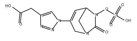 2-(1-(7-oxo-6-(sulfooxy)-1,6-diazabicyclo[3.2.1]oct-3-en-3-yl)-1H-1,2,3-triazol-4-yl)acetic acid 结构式