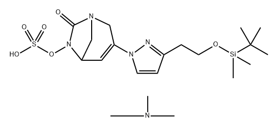 TRIMETHYLAMMONIUM [3-[3-[2-[TERT-BUTYL(DIMETHYL)SILYL]OXYETHYL]PYRAZOL-1-YL]-7-OXO-1,6-DIAZABICYCLO[ 结构式