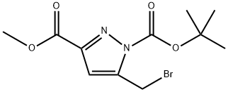 1-(叔丁基) 3-甲基 5-(溴甲基)-1H-吡唑-1,3-二羧酸酯 结构式