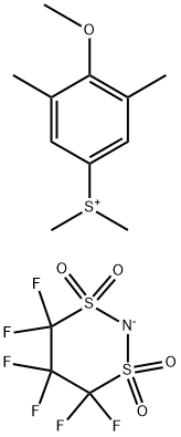 (4-METHOXY-3,5-DIMETHYLPHENYL)DIMETHYLSULFONIUM 4,4,5,5,6,6-HEXAFLUORO-1,3,2-DITHIAZINAN-2-IDE 1,1,3 结构式