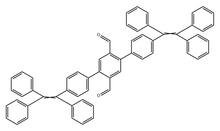 4,4''-双(1,2,2-三苯基乙烯基)-[1,1':4',1''-三联苯]-2',5'-二甲醛 结构式