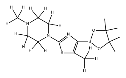 [5-Methyl-2-(N-methylpiperazin-1-yl)-d14]-thiazole-4-boronic acid pinacol ester 结构式