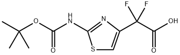 2-(2-((叔丁氧羰基)氨基)噻唑-4-基)-2,2-二氟乙酸 结构式