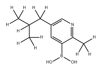 [2-Methyl-5-(iso-butyl)-d12]-pyridine-3-boronic acid 结构式