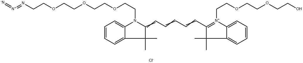 N-(羟基-二聚乙二醇)-N'-(叠氮-三聚乙二醇)-CY5染料 结构式
