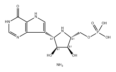 4H-Pyrrolo3,2-dpyrimidin-4-one, 7-(2S,3S,4R,5R)-3,4-dihydroxy-5-(phosphonooxy)methyl-2-pyrrolidinyl-1,5-dihydro-, diammonium salt 结构式