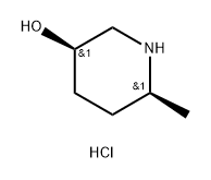 (3R,6S)-6-甲基哌啶-3-醇盐酸 结构式