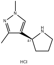 (S)-1,3-dimethyl-4-(pyrrolidin-2-yl)-1 H-pyrazole 结构式