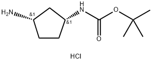 ((1R,3S)-3-氨基环戊基)氨基甲酸叔丁酯盐酸盐 结构式