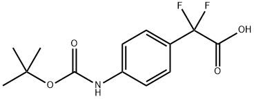 2-(4-((叔丁氧羰基)氨基)苯基)-2,2-二氟乙酸 结构式