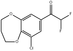 1-(9-chloro-3,4-dihydro-2H-benzo[b][1,4]dioxepin-7-yl)-2,2-difluoroethanone 结构式
