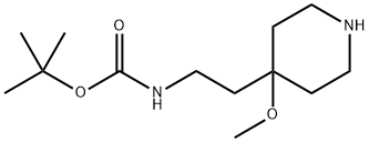(2-(4-甲氧基哌啶-4-基)乙基)氨基甲酸叔丁酯 结构式