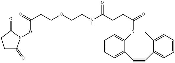 Azadibenzocyclooctyne-PEG1-N-hydroxysuccinimidyl ester 结构式