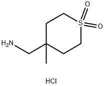 4-(AMINOMETHYL)-4-METHYL-1LAMBDA6-THIANE-1,1-DIONE HYDROCHLORIDE 结构式