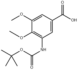 3-((叔丁氧基羰基)氨基)-4,5-二甲氧基苯甲酸 结构式