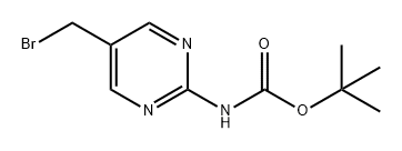 tert-butyl 
N-[5-(bromomethyl)pyrimidin-2-yl]carbamate 结构式