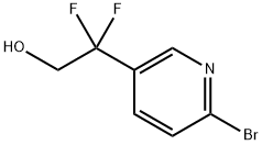 2-(6-溴吡啶-3-基)-2,2-二氟乙-1-醇 结构式