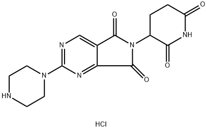6-(2,6-dioxopiperidin-3-yl)-2-(piperazin-1-yl)-5H-pyrrolo[3,4-d]pyrimidine-5,7(6H)-dione hydrochloride 结构式