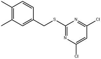 4,6-Dichloro-2-(3,4-dimethylphenyl)methylthiopyrimidine 结构式