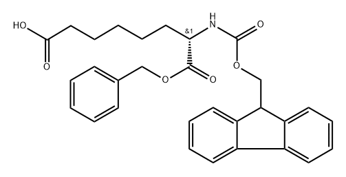 (7S)-8-(benzyloxy)-7-({[(9H-fluoren-9-yl)methoxy]carbonyl}amino)-8-oxooctanoic acid 结构式