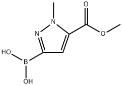 (5-(甲氧羰基)-1-甲基-1H-吡唑-3-基)硼酸 结构式