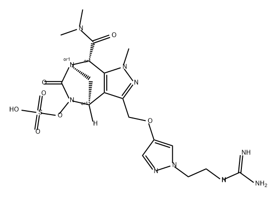 REL-(4R,7R,8S)-3-[[[1-[2-[(AMINOIMINOMETHYL) AMINO]ETHYL]-1H-PYRAZOL-4-YL]OXY]METHYL]-4,5, 6,8-TETRA 结构式