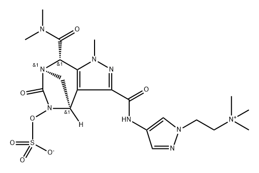 1H-Pyrazole-1-ethanaminium, 4-[[[(4R,7R,8S)- 8-[(dimethylamino)carbonyl]-4,5,6,8-tetrah ydro-1-methy 结构式