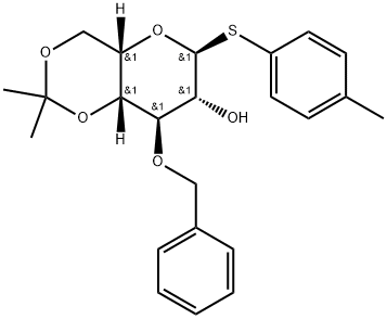 Α-L-IDOPYRANOSIDE, 4-METHYLPHENYL 4,6-O-(1-METHYLETHYLIDENE)-3-O-(PHENYLMETHYL)-1-THIO- 结构式