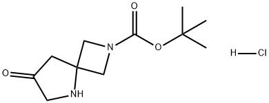 2,5-Diazaspiro[3.4]octane-2-carboxylic acid, 7-oxo-, 1,1-dimethylethyl ester, hydrochloride (1:1) 结构式